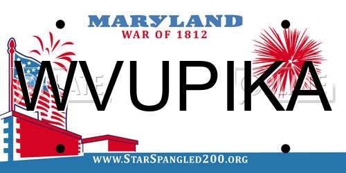 WVUPIKA Maryland License Plate