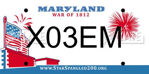 X03EM Maryland License Plate