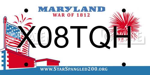 X08TQH Maryland License Plate