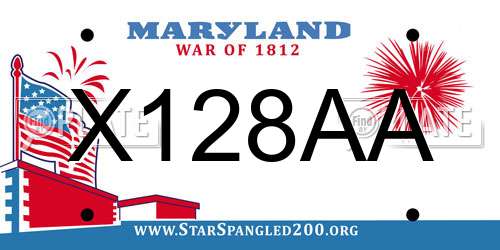 X128AA Maryland License Plate