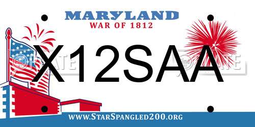 X12SAA Maryland License Plate