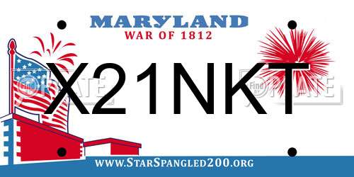 X21NKT Maryland License Plate