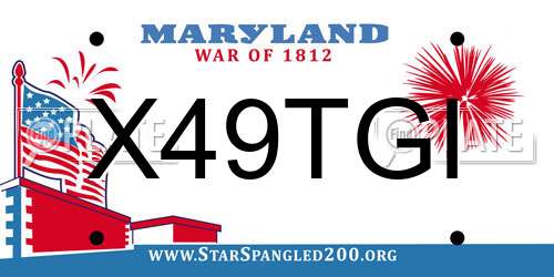 X49TGI Maryland License Plate