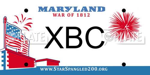 XBC Maryland License Plate
