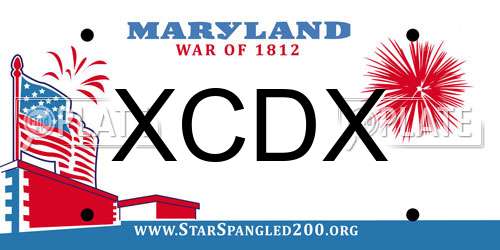 XCDX Maryland License Plate