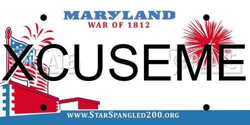 XCUSEME Maryland License Plate