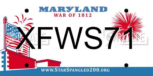 XFWS71 Maryland License Plate