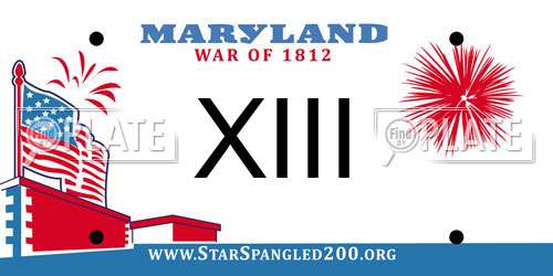 XIII Maryland License Plate
