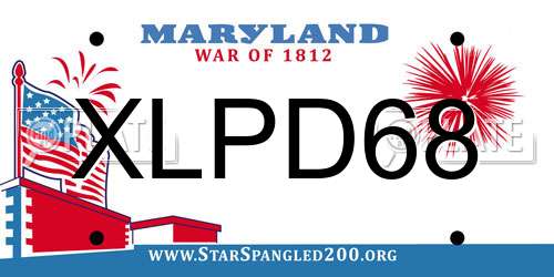 XLPD68 Maryland License Plate