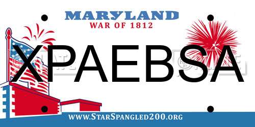 XPAEBSA Maryland License Plate