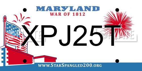 XPJ25T Maryland License Plate