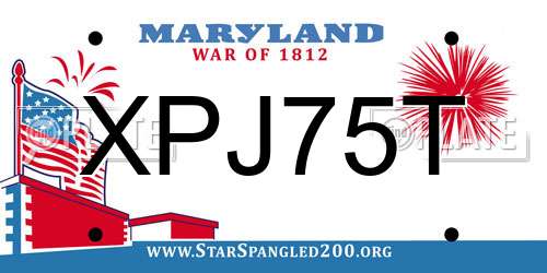 XPJ75T Maryland License Plate