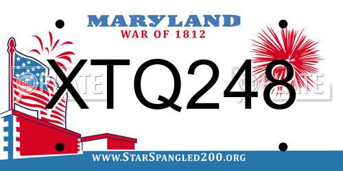 XTQ248 Maryland License Plate