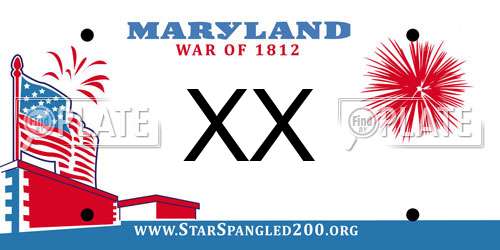 XX Maryland License Plate