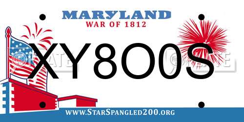 XY8O0S Maryland License Plate