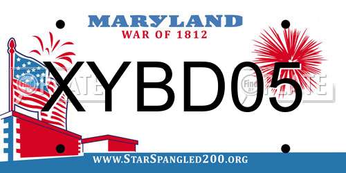 XYBD05 Maryland License Plate
