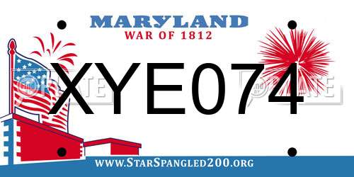 XYE074 Maryland License Plate