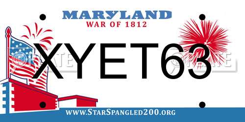 XYET63 Maryland License Plate