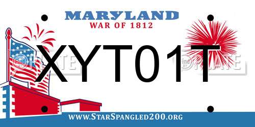 XYT01T Maryland License Plate