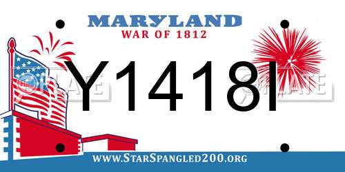 Y1418I Maryland License Plate