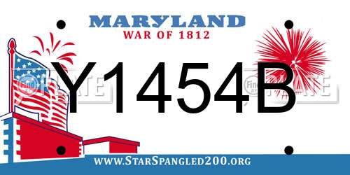 Y1454B Maryland License Plate