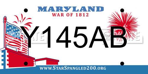 Y145AB Maryland License Plate
