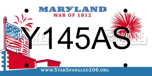 Y145AS Maryland License Plate