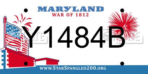 Y1484B Maryland License Plate