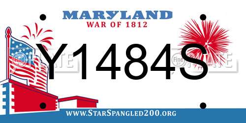 Y1484S Maryland License Plate