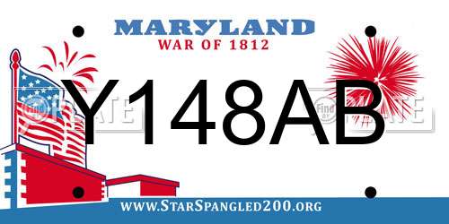 Y148AB Maryland License Plate