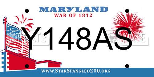 Y148AS Maryland License Plate