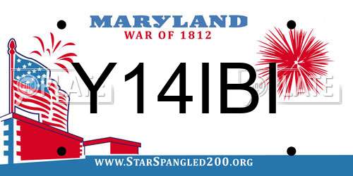 Y14IBI Maryland License Plate