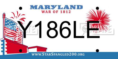 Y186LE Maryland License Plate