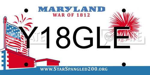 Y18GLE Maryland License Plate