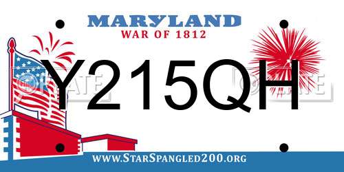 Y215QH Maryland License Plate