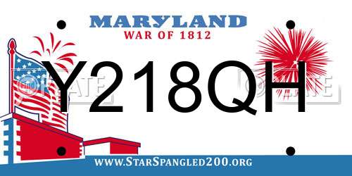 Y218QH Maryland License Plate