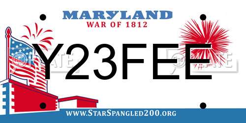 Y23FEE Maryland License Plate