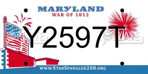 Y2597T Maryland License Plate