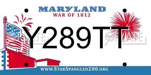 Y289TT Maryland License Plate