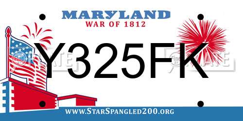 Y325FK Maryland License Plate