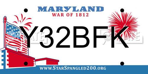 Y32BFK Maryland License Plate