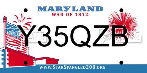 Y35QZB Maryland License Plate