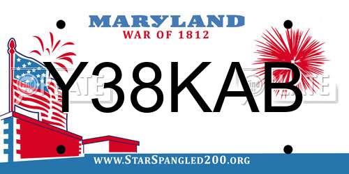 Y38KAB Maryland License Plate