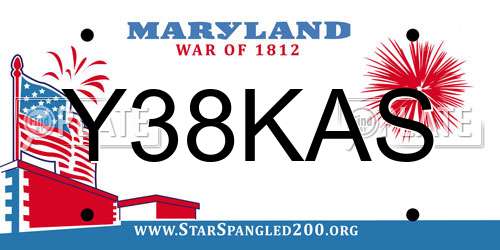 Y38KAS Maryland License Plate