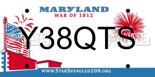 Y38QTS Maryland License Plate