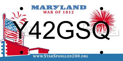Y42GSQ Maryland License Plate