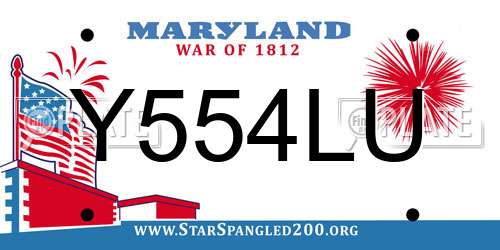 Y554LU Maryland License Plate