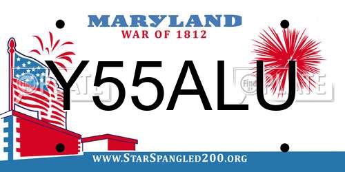 Y55ALU Maryland License Plate