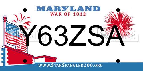 Y63ZSA Maryland License Plate