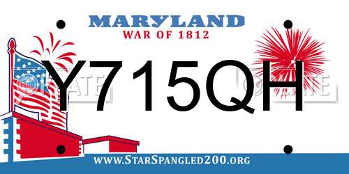 Y715QH Maryland License Plate